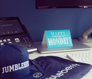 Jumbleberry's team member smiling and having fun